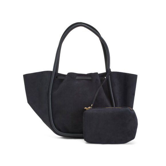 CHEVAL NERO Made In Italy Suede Tote With Tubular Handles - Picture 1 of 2